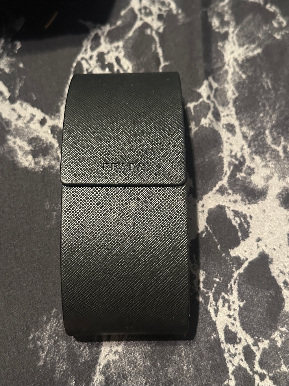 Prada Black Textured Leather Sunglasses Case